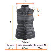 Chaleco de plumas ligero para mujer, gris, M, TRUPER