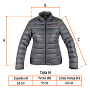 Chamarra de plumas ligera para mujer, gris, M, TRUPER