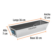 Charola de 12' de acero inoxidable para mezcla, TRUPER