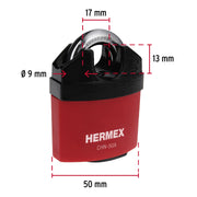 Candado de hierro 50 mm, gancho protegido, llave de disco