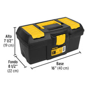 Caja para herramienta de 16' con compartimentos, PRETUL