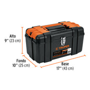 Caja para herramienta 17' compartimentos y broches metálicos