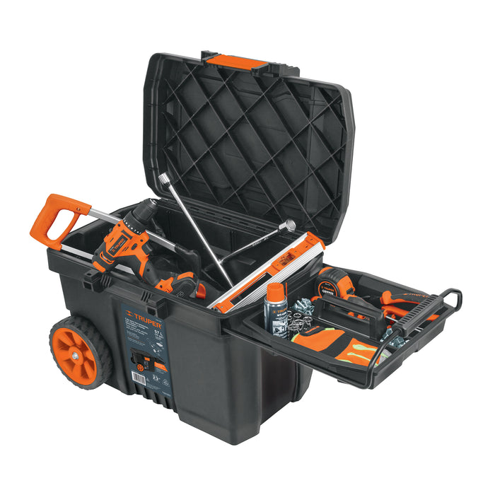 Caja para herramienta, 23'x17' con ruedas, mango telescópico