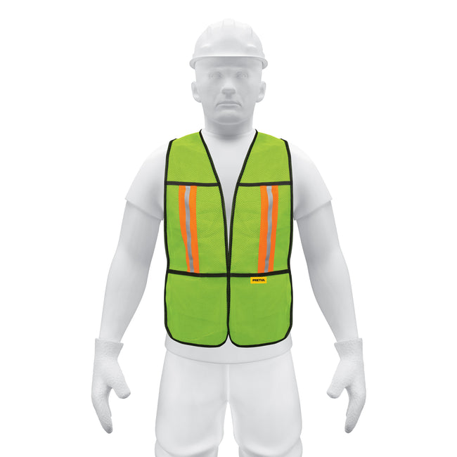 Chaleco de seguridad con cintas reflejantes, verde, PRETUL
