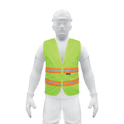 Chaleco de seguridad verde alta visibilidad con cierre