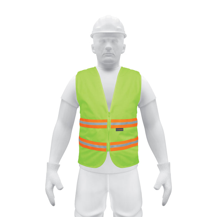 Chaleco de seguridad amarillo alta visibilidad con cierre