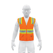 Chaleco de seguridad naranja max visibilidad y 6 bolsas