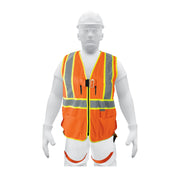Chaleco de seguridad para arnés, alta visibilidad, naranja