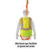 Chaleco de seguridad para arnés, alta visibilidad, verde