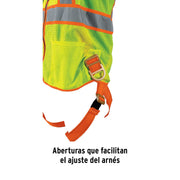 Chaleco de seguridad para arnés, alta visibilidad, verde