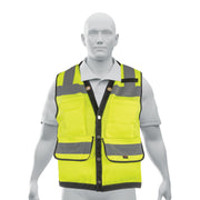 Chaleco seguridad reforzado verde con bolsas, G, EXPERT