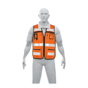 Chaleco brigadista con cintas reflejantes, color naranja