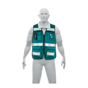 Chaleco brigadista con cintas reflejantes, color verde