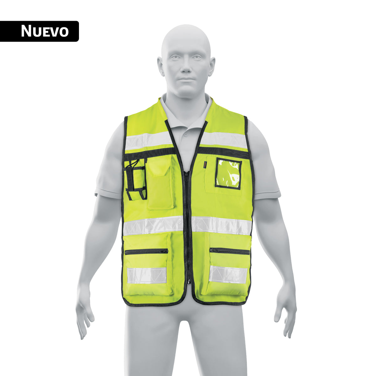 Chaleco brigadista con cintas reflejantes, color amarillo