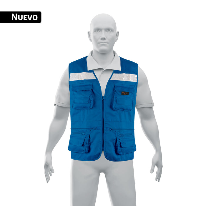 Chaleco brigadista reforzado, azul rey, M, TRUPER EXPERT