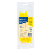 Bolsa con 50 cinchos plásticos 40 lb, 150 x 3.5 mm, amarillo