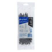 Bolsa con 50 cinchos plásticos 40 lb, 150 x 3.5 mm, negro