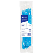 Bolsa con 50 cinchos plásticos 50 lb, 300 x 4.5 mm, azul