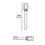 Bolsa con 10 cinchos de 20 cm,acero inoxidable,99 lb,VOLTECK