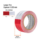 Rollo de 9 m x 2' de cinta reflejante de PVC, TRUPER