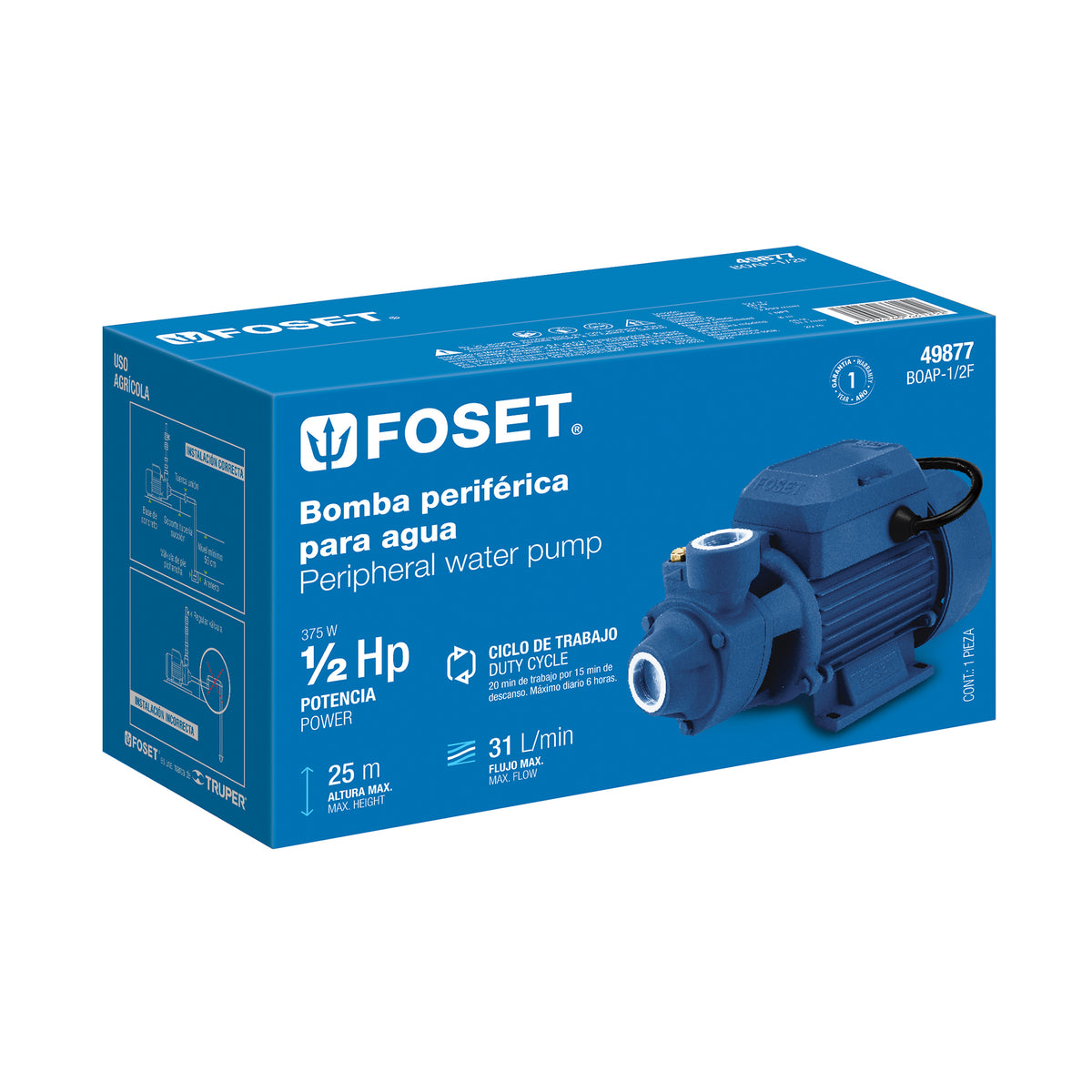Caja de empaque de repuesto para BOAP-1/2F, FOSET