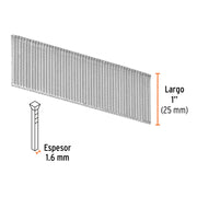 Caja con 2500 clavos calibre 16, 25 mm para CLNE-16, TRUPER