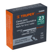 Caja con 10000 clavos calibre 23, 19 mm para CLNE-23, TRUPER
