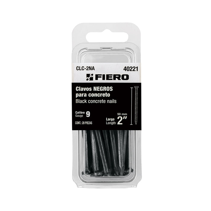 Blíster con 20 clavos negros para concreto 2', FIERO