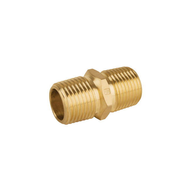Niple unión NPT de latón, 1/2' con tuerca hexagonal, FOSET