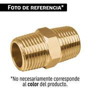 Niple unión NPT de latón, 3/8' con tuerca hexagonal, FOSET