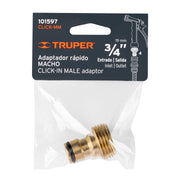 Conector 3/4' rápido macho de latón, sistema click, TRUPER