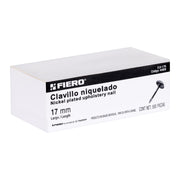 Caja con 500 clavillos niquelados de 17 mm, FIERO