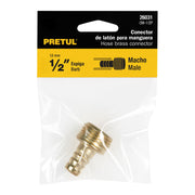 Conector 1/2' macho de latón laminado, PRETUL