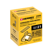 Cerradura para mueble, modelo 21, latón, HERMEX BASIC