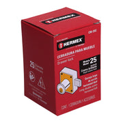 Cerradura para mueble, modelo 25, cromo, HERMEX