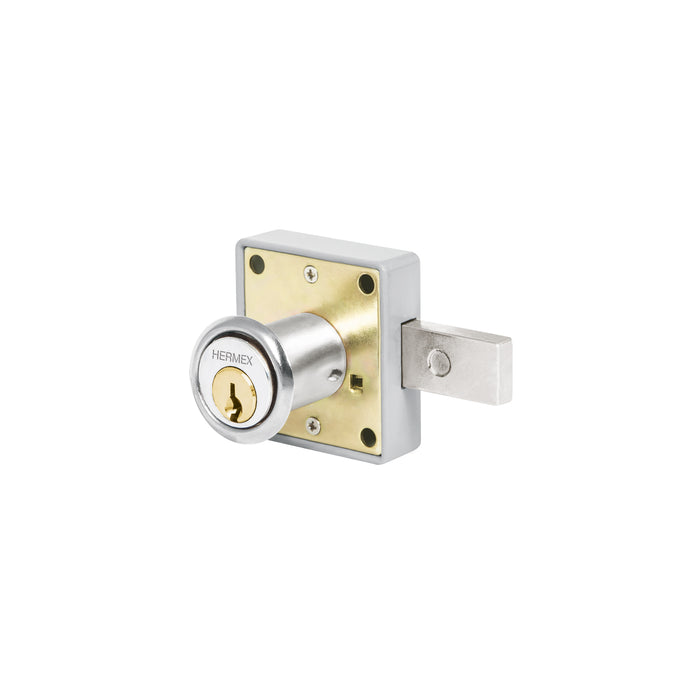Cerradura para mueble, modelo 26, cromo, HERMEX