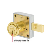 Cerradura para mueble, modelo 26, latón, HERMEX