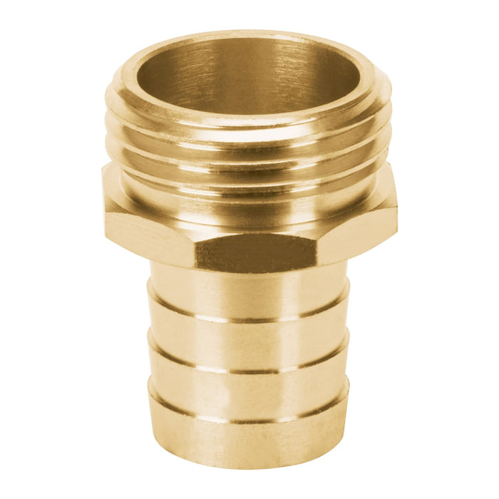 Conector 3/4' macho de latón sólido para manguera, TRUPER