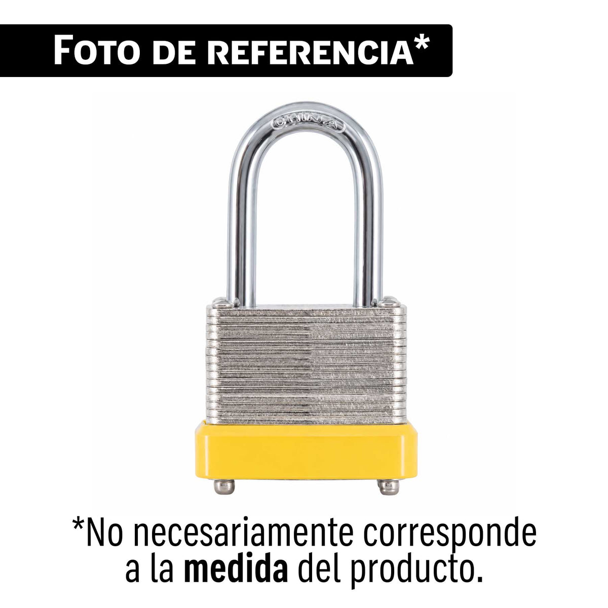 Candado laminado, 40 mm, gancho largo, blíster, HERMEX BASIC