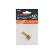 Conector 5/8' macho de latón sólido para manguera, TRUPER