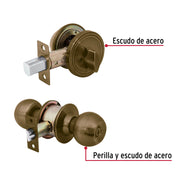 Combo cerraduras, llave-mariposa, latón antiguo HERMEX BASIC