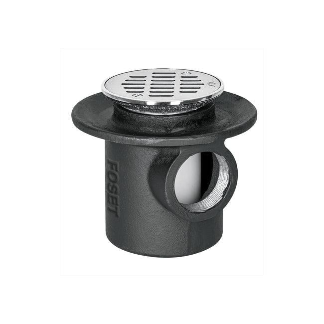 Coladera de hierro de una boca para piso, rejilla inox