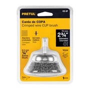 Carda de copa 2-3/4' alambre grueso para taladro, PRETUL