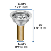 Contracanasta 3-1/2' inox, tubo latón, FOSET