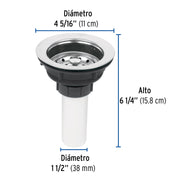 Contracanasta 3-1/2' inox, tubo plástico, FOSET