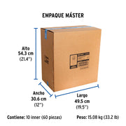 Contracanasta 2-1/2' inox, tipo bar, FOSET