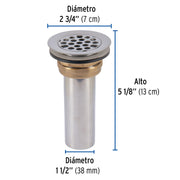 Contrarejilla 2-1/2' inox, tipo bar, FOSET
