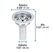 Contracanasta 3-1/2' inox, tubo inox, FOSET