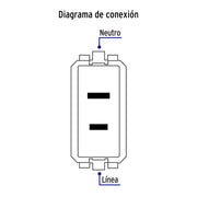 Contacto sencillo, 2polos, sin tierra, línea Italiana,blanco