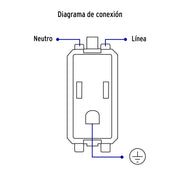 Contacto 2 polos + tierra, marfil, línea VOLTECK BASIC